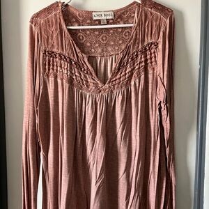 Knox Rose Mauve Lace Detail Blouse